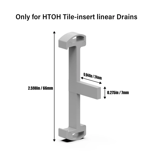 Alt view image 2 of 3 - Plastic Clip for Linear Shower Drain, Tile Tray Supporter, Grey, 6 PCS | Shower Drain Clips, Gray Plastic Clip, for HTOH 2-in-1 Tile-Insert Linear Shower Drain & Bathroom Drain
