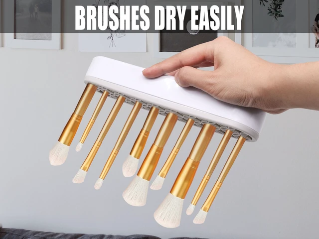 Alt view image 3 of 7 - 1Pcs Silicone Makeup Brush Holder Stand Light Grey Make Up Brush Organizers Makeup Brushes Holder Organizer for Painting Pen Brushes Nail Clippers Drill Pens Ruler Sewing Craft Tools