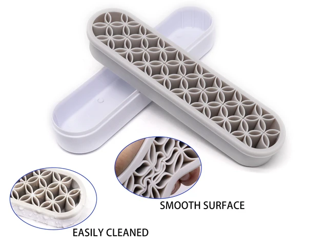 Alt view image 4 of 7 - 1Pcs Silicone Makeup Brush Holder Stand Light Grey Make Up Brush Organizers Makeup Brushes Holder Organizer for Painting Pen Brushes Nail Clippers Drill Pens Ruler Sewing Craft Tools