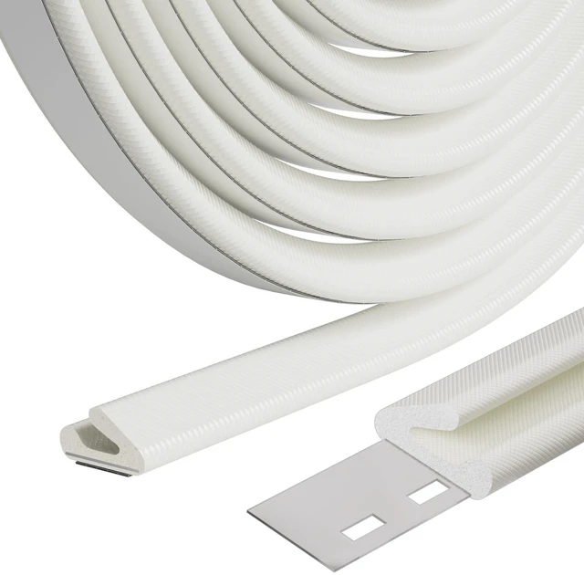 Main image of Weather Stripping Door Seal Strip for Door Frame,Winter Window Insulation | Exterior Doors Soundproofing Gap Filler,Window Sealer Weather Stripping,Foam Windows Draft Stopper (White, 19.7Ft)