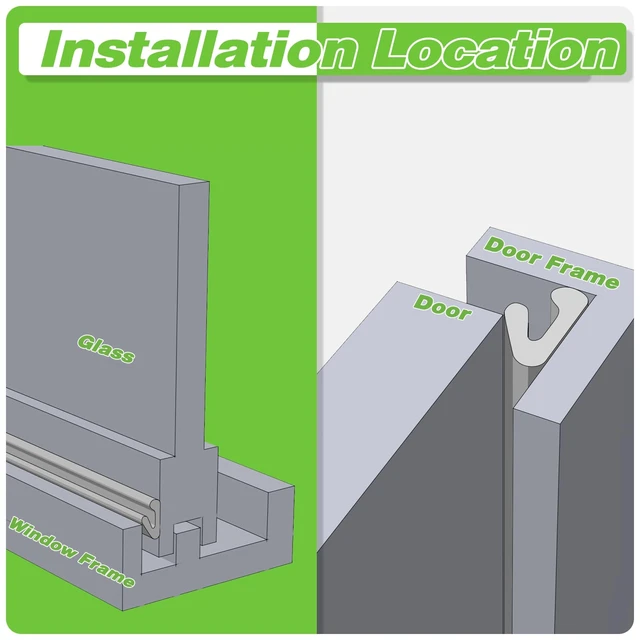 Alt view image 5 of 7 - Weather Stripping Door Seal Strip for Door Frame,Winter Window Insulation | Exterior Doors Soundproofing Gap Filler,Window Sealer Weather Stripping,Foam Windows Draft Stopper (White, 19.7Ft)