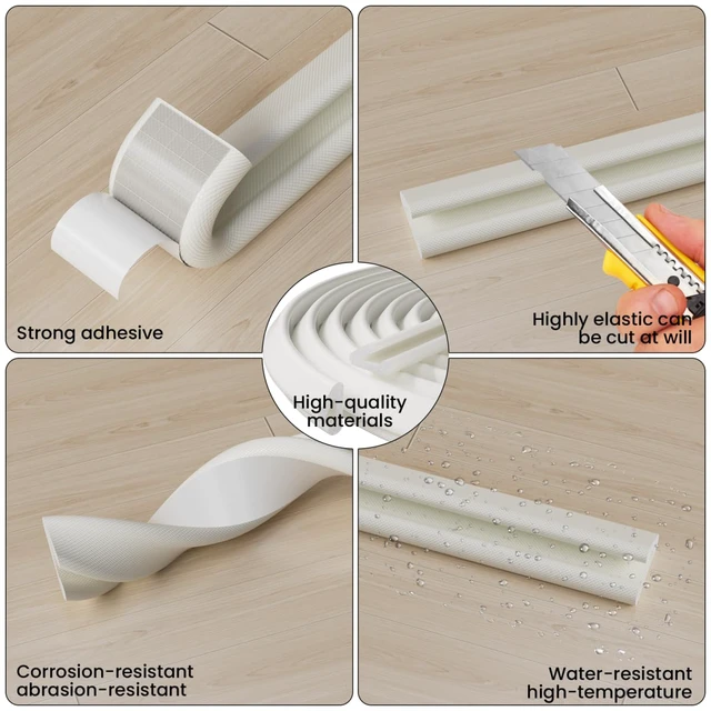 Alt view image 3 of 7 - V Shape Thin Foam Weather Stripping Door Frame Seal Strip 19.7FT White | Draft Stopper,Insulation Winter,Weatherstripping,Gap Sealing,Soundproofing