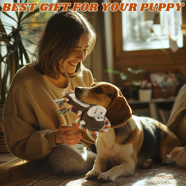 Alt view image 6 of 6 - Squeaky Monkey Dog Toy for Large Dogs | large dog toys for big dogs Stuffed Plush, Crinkle Paper, Interactive puppy monkey toy, Rope Toy, For Small, Middle,