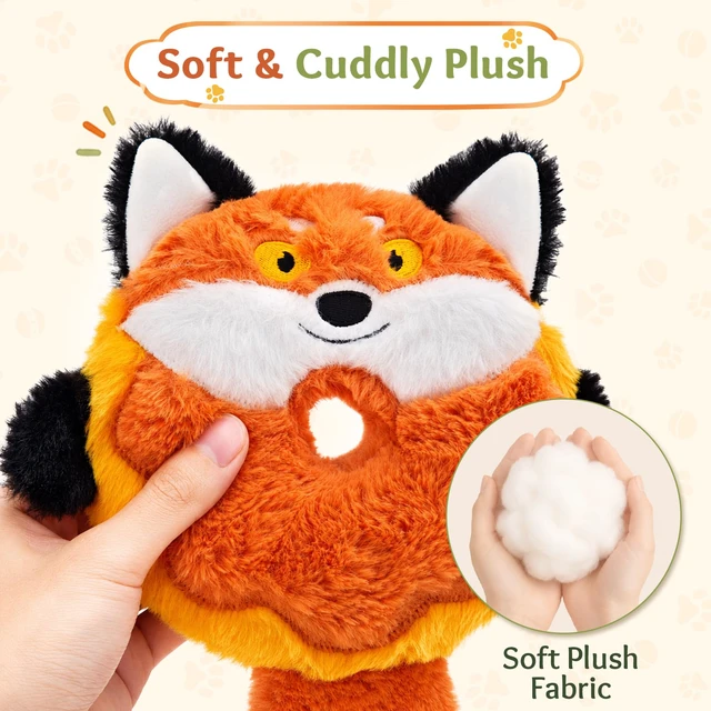 Alt view image 3 of 7 - 3-Pack Plush Squeaky Dog Toys for Small Dogs | Easy-Grip Open Center, Lightweight Design for Carrying, Shaking and Fetch, Keep Them Busy