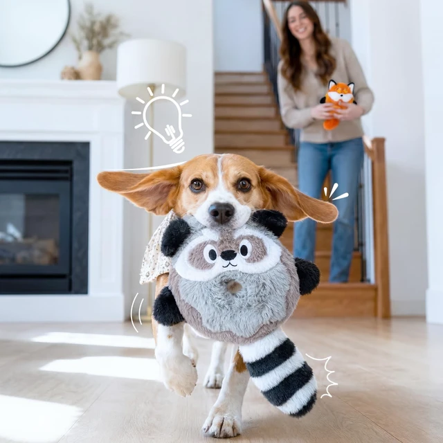 Alt view image 7 of 7 - 3-Pack Plush Squeaky Dog Toys for Small Dogs | Easy-Grip Open Center, Lightweight Design for Carrying, Shaking and Fetch, Keep Them Busy