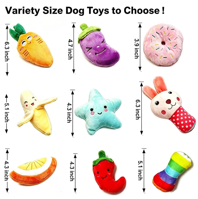 Alt view image 2 of 7 - Squeaky Dog Toys for Small Medium Dogs, 9 Pack Stuffed Puppy Teething Toys | Assorted Soft Plush Dog Toys Bundle, Built-In Squeakers, For Puppies Entertainment & Interactive Play