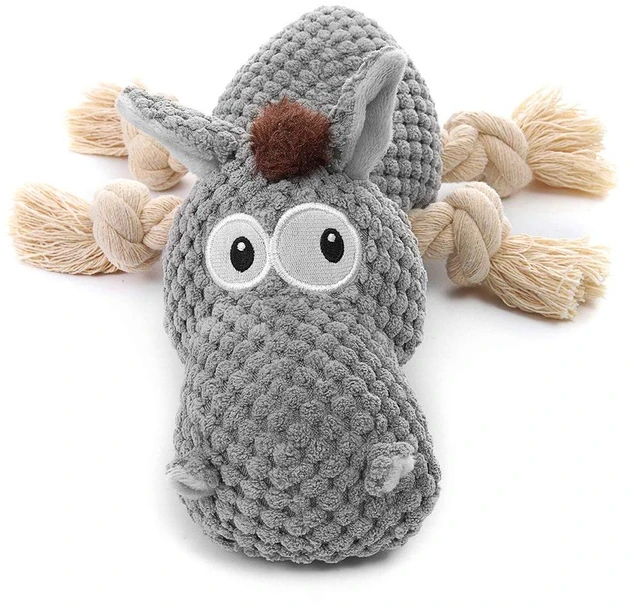 Main image of Dog Toy, Large Dog Squeaky Toys, Stuffed Animal Dog Plush Toy for Puppy, Small, Middle, Large Dogs (Donkey(Grey))