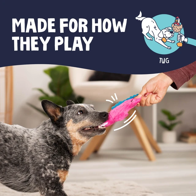 Alt view image 5 of 7 - Just For Me Gators Squeaky Plush Dog Toy, Chew Guard Technology - Pink, Mini