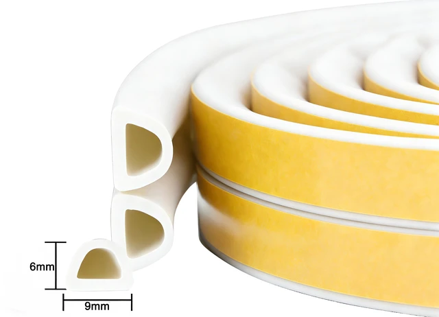Alt view image 2 of 7 - Weather Stripping Door Seal Strip, 32.8Ft Windows Insulation Tape, White | Blocks Drafts, Noise, Soundproof, Collision Protection, Energy Save, Self-Adhesive, High Density, Multipulpose, Removable
