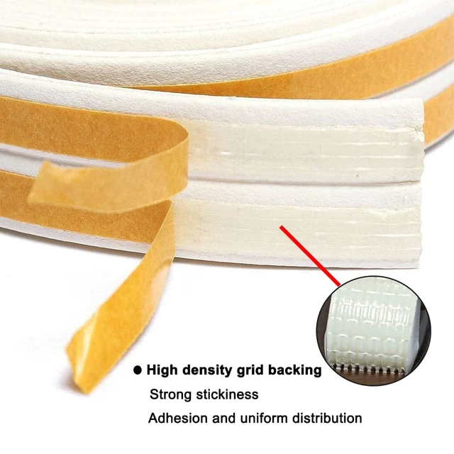 Alt view image 4 of 7 - Weather Stripping Door Seal Strip, 32.8Ft Windows Insulation Tape, White | Blocks Drafts, Noise, Soundproof, Collision Protection, Energy Save, Self-Adhesive, High Density, Multipulpose, Removable
