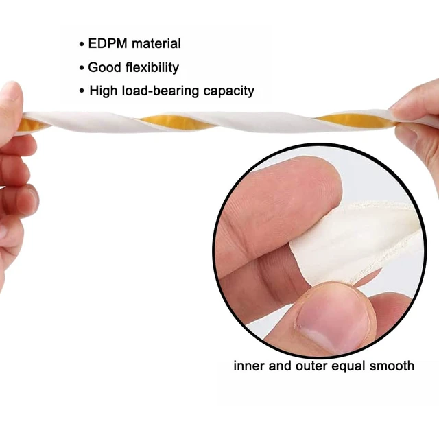Alt view image 5 of 7 - Weather Stripping Door Seal Strip, 32.8Ft Windows Insulation Tape, White | Blocks Drafts, Noise, Soundproof, Collision Protection, Energy Save, Self-Adhesive, High Density, Multipulpose, Removable
