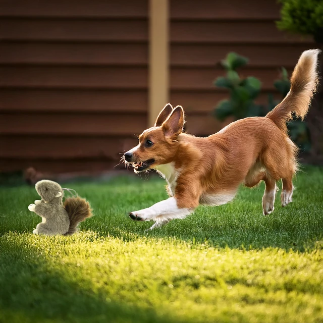 Alt view image 6 of 6 - Squirrel Dog Toy w/ Squeaker | Plush Squirrels Dogs Toys | Stuffed Squeaky Squirrel Toy for Pets | Realistic Animal Dogs Toys | Squeaky Squirrels | Small/Medium Breed | Multicolor | 6"