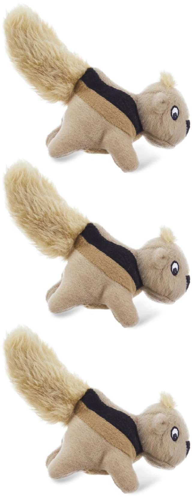 Main image of Squeakin' Squirrels Plush Squeaky Dog Toys, 3-Pack, 7" | Standalone Play or Hide-A-Squirrel Replacement Squirrels, Soft for Cuddle & Carry, Light Chewers, Puppies & Small Dogs