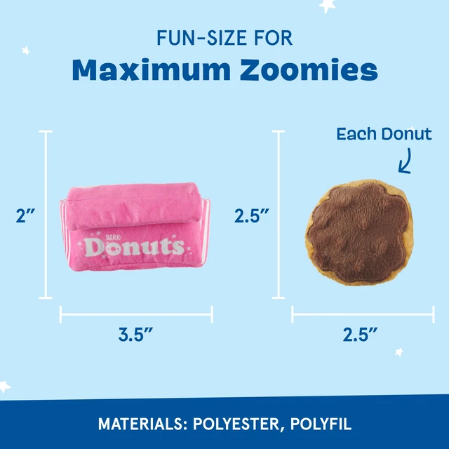 Alt view image 3 of 7 - Barker's Dozen Donuts 4-in-1 Interactive Plush Dog Toy | Squeaky Dog Toys with Crinkle Box - For Small Dogs and Puppies