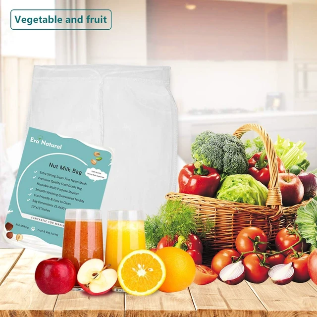 Alt view image 5 of 7 - Nut Milk Bag Reusable 3 Pack 12" x 10" Cheesecloth Bags for Straining Almond/Soy Milk Greek Yogurt Strainer Milk Nut Bag for Cold Brew Coffee Tea Beer Juice Fine Nylon Mesh Cheese Cloth