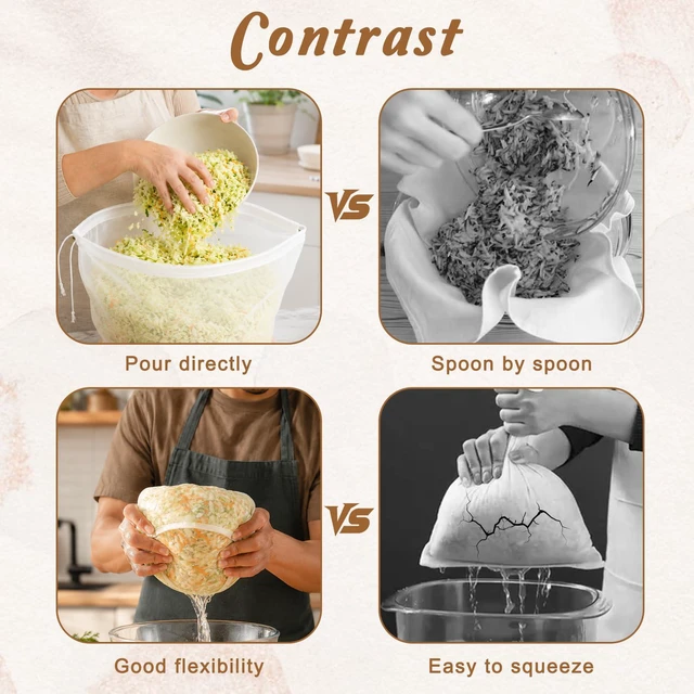 Alt view image 4 of 7 - 5PCS Cheese Cloth Bag for Straining Reusable Nut Milk Bag | Nylon Cheese Cloth Filter Bag Cheesecloth Bag Bowl-shaped Squeeze Bags for Juice Soy Milk Dumpling Fillings Cheese Making