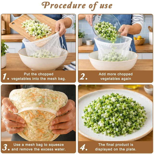 Alt view image 7 of 7 - 5PCS Cheese Cloth Bag for Straining Reusable Nut Milk Bag | Nylon Cheese Cloth Filter Bag Cheesecloth Bag Bowl-shaped Squeeze Bags for Juice Soy Milk Dumpling Fillings Cheese Making