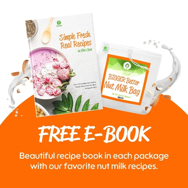 Alt view image 4 of 7 - Pro Quality Nut Milk Bag Big XL Commercial Food Grade Strong Durable Reusable Almond Milk Straining Bags & All Purpose Fine Mesh Nylon Cheesecloth Strainer Juicing-CheeseRecipes & Vids