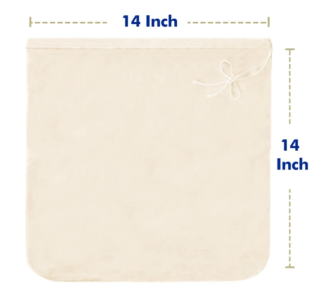 Alt view image 2 of 6 - 3 PCS Reusable Cheesecloth Bag & Nut Milk Bags, Grade 100, 14x14 Inch Hemmed Cheese Cloth for Straining Craft, 100% Cotton Unbleached Cloth Strainer for Cooking, Baking, Juicing, Cheese Making