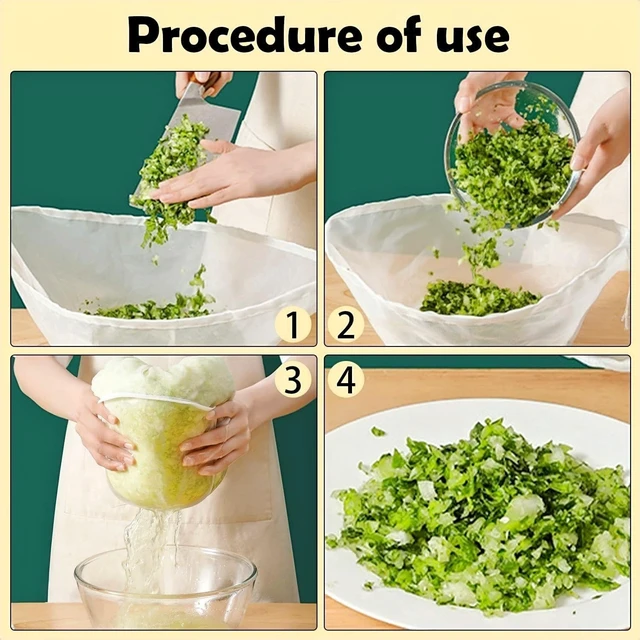Alt view image 4 of 7 - 5PCS Cheese Cloth Bags for Straining, Bowl-shaped reusable nylon cheese cloth filter bag, fine mesh multi-purpose food filter bag, suitable for nut milk, juice, soy milk, dumpling fillings. (Large)