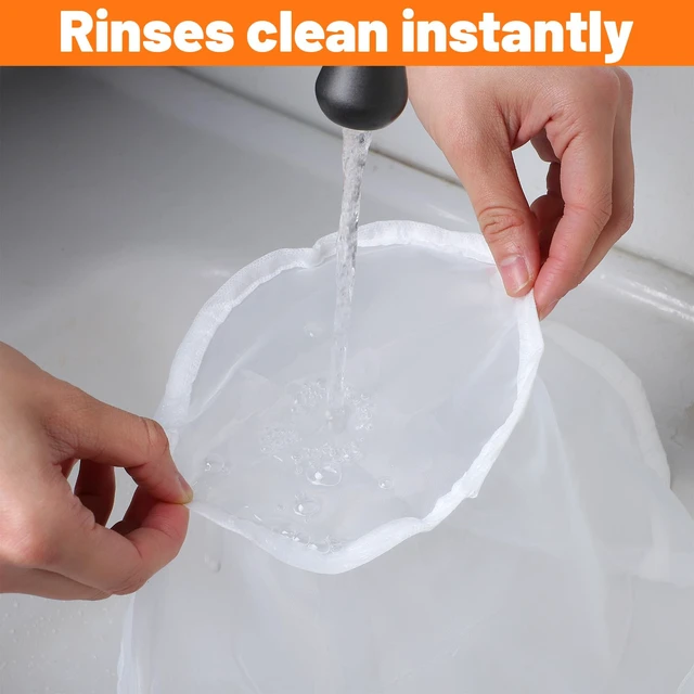 Alt view image 5 of 7 - 5 Pcs Cheese Cloth Bags For Straining, Fine Mesh Nylon Filter Bags Juice Strainer, Bowl-Shaped Reusable For Nut Milk, Dumpling Fillings, Juice, Cooking And Cheese Making