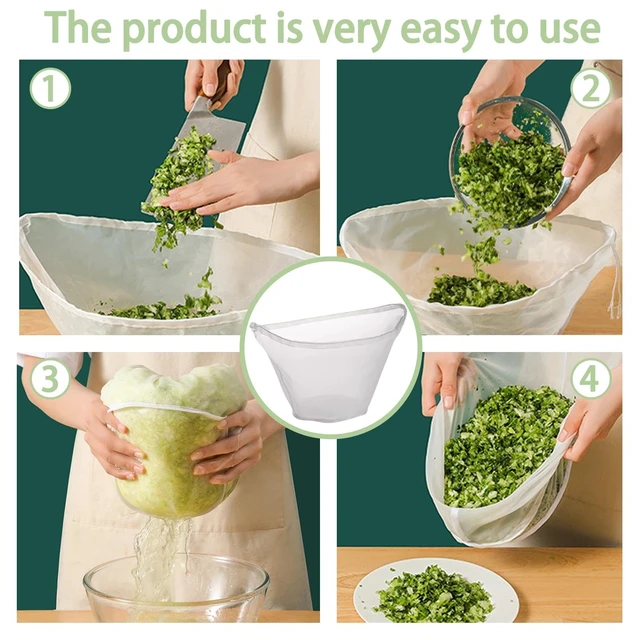 Alt view image 7 of 7 - 6 Pack Reusable Nylon Mesh Strainer Bags, Bowl-shaped reusable nylon cheese cloth filter bag, fine mesh multi-purpose food filter, suitable for vegetable, nut milk, juice, soy milk