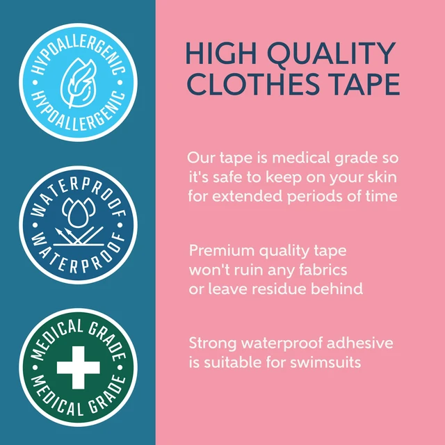 Alt view image 3 of 6 - Fashion Clothing Tape Double Sided for Clothes, Fabric, Body, Dress | Clear Perforated Roll Cut to Any Length for Hem, Bra Strap, Neckline, Strong All Day Hold, No Residue, Waterproof for Women