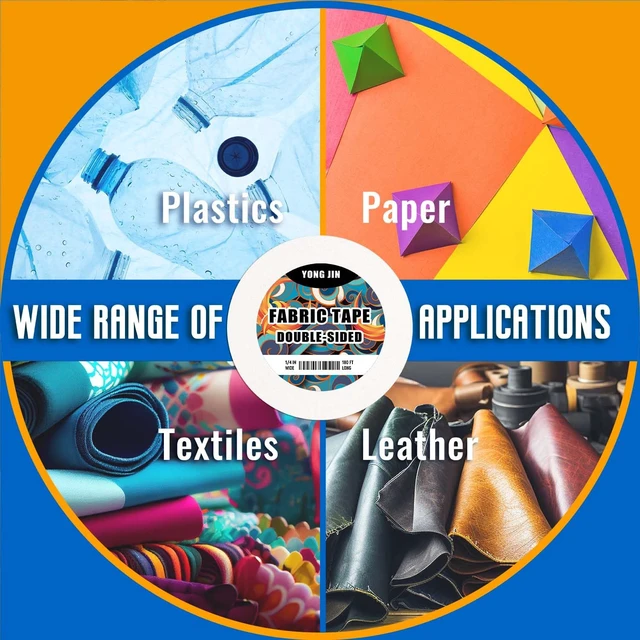 Alt view image 6 of 7 - Double-Sided Fabric Tape,Hem Tape No Sew No Iron,1/4"+1/2" (2 Rolls) | No Sewing or Ironing Required, Quick Clothing Repairs, Fabric Bonding, For Hemming and DIY Crafts
