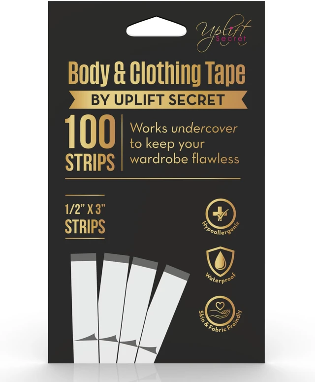 Main image of Fashion Clothing Tape - (100 Strips) for Body and Clothes | Double Sided Clear Tape for All Skin Shades