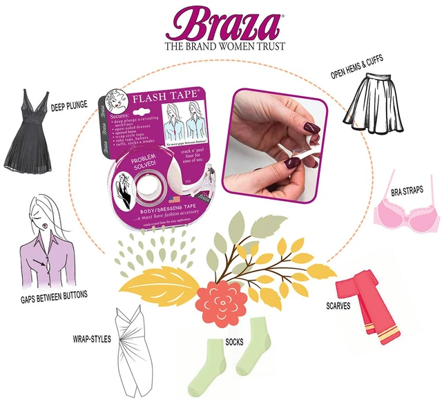 Alt view image 3 of 4 - Braza Flash Tape - Double Sided Clothing Tape,Clear,20 ft roll