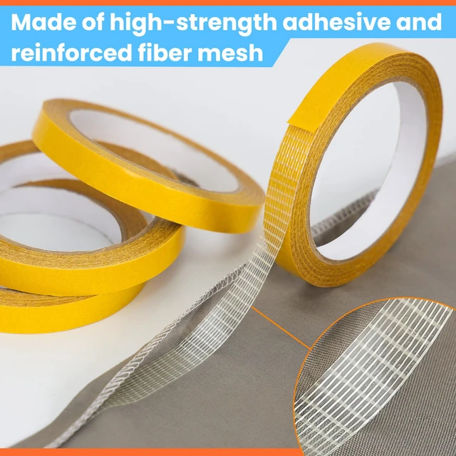 Alt view image 3 of 7 - Double Sided Tape for Hemming Pants, Clothes, Jeans,Curtains, Fabric Tape | No Sewing or Ironing, High Adhesive Sticky, 0.5 in x 33FT/10m x 4Rolls, Heavy Duty