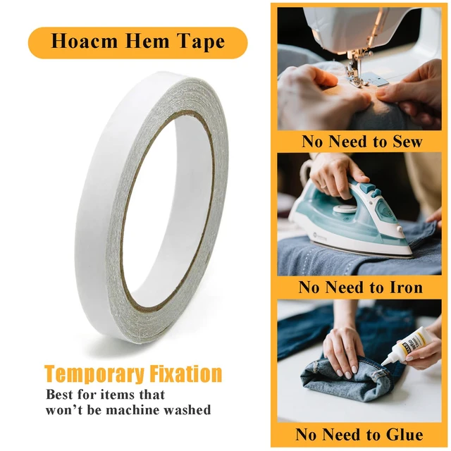Alt view image 2 of 7 - Double Sided Tape for Clothes, 1/2 Inch x 40 FT, Hem Tape for Pants | Hemming Tape, No Sewing, No Ironing, Strong Adhesive, For Pants Dress Curtains Jeans Clothing Fabric Arts