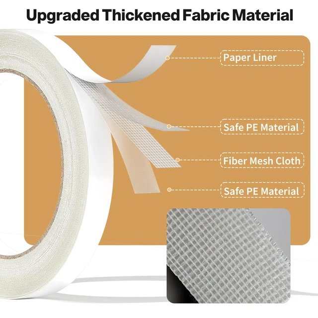 Alt view image 5 of 7 - Double Sided Tape for Clothes, 1/2 Inch x 40 FT, Hem Tape for Pants | Hemming Tape, No Sewing, No Ironing, Strong Adhesive, For Pants Dress Curtains Jeans Clothing Fabric Arts
