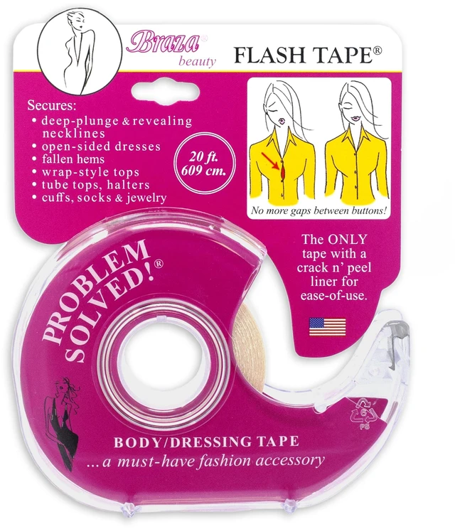 Main image of Flash Tape - Double Sided Clear Adhesive Clothing, Fabric and Body Tape (1)