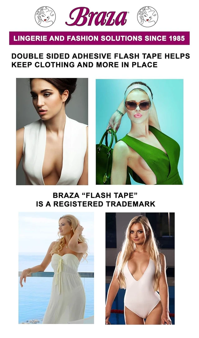 Alt view image 6 of 6 - Flash Tape - Double Sided Clear Adhesive Clothing, Fabric and Body Tape (1)