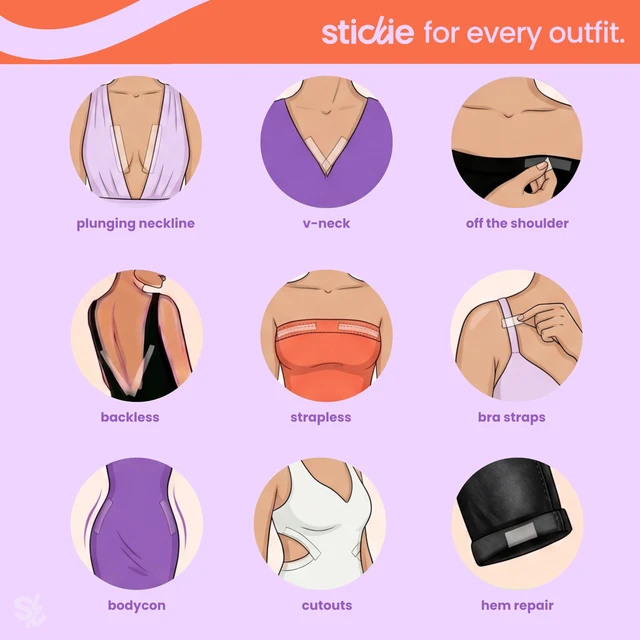 Alt view image 7 of 7 - Body Tape - Double Sided Fashion Tape for Women, Clothing & Body (50 Strips) | Clear Invisible Fabric Tape for Dresses, Strapless & Low-Cut Styles | Medical-Grade, All-Day Hold, Hypoallergenic