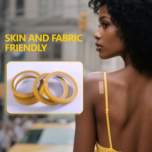 Alt view image 7 of 7 - Double Sided Fabric Tape Heavy Duty for Hem, Fashion Dress, Cloth, Curtains, High Adhesive Sticky but Removable and Residue free, No Sewing or Ironing need, Multipurpose, 0.5 in x 33FT/10m (1)