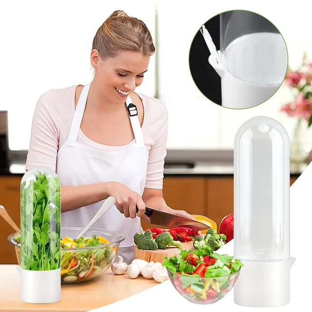 Alt view image 3 of 7 - Herb Keeper for Refrigerator, Fresh Herb Saver for Cilantro or Parsley | Upright herb storage for one fresh herb in the refrigerator, keeping stems hydrated, contents visible, and kitchen use simple