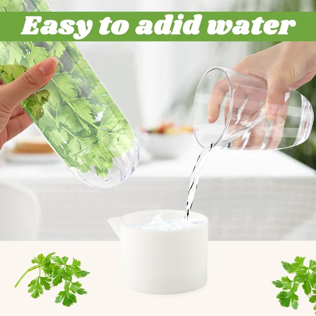 Alt view image 6 of 7 - Herb Keeper for Refrigerator, Fresh Herb Saver for Cilantro or Parsley | Upright herb storage for one fresh herb in the refrigerator, keeping stems hydrated, contents visible, and kitchen use simple