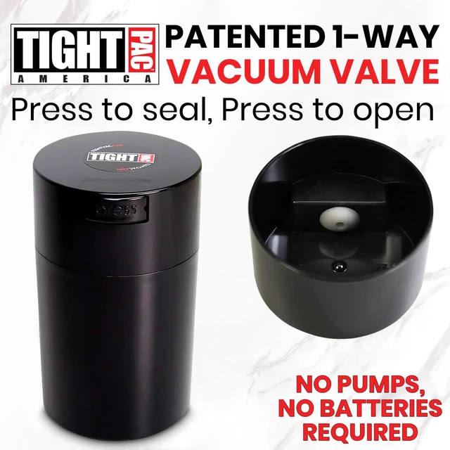 Alt view image 3 of 7 - 1 to 6 oz Patented Vacuum Sealed Airtight Storage Container, Black | Multi-use Vacuum Container Works as Smell Proof Containers for Herbs and Dry Goods, NSF Food-Grade, Portable, Travel-Ready