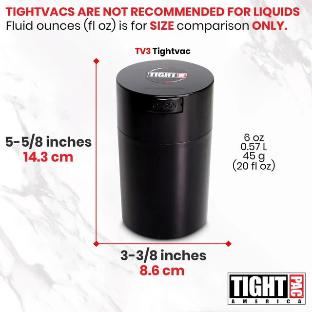 Alt view image 7 of 7 - 1 to 6 oz Patented Vacuum Sealed Airtight Storage Container, Black | Multi-use Vacuum Container Works as Smell Proof Containers for Herbs and Dry Goods, NSF Food-Grade, Portable, Travel-Ready