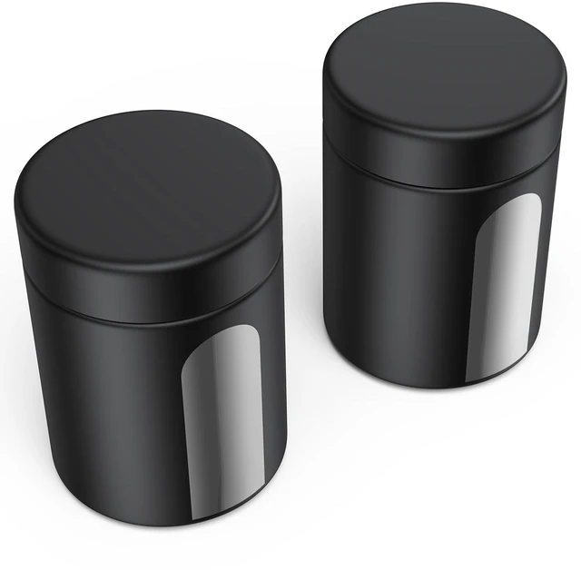 Main image of Glass Storage Jar (4 oz), 2 Pack Premium Food Grade Visual Container with Child Resistant Cap, Small Waterproof Bottle Multipurpose Container for Coffee Beans Nuts Teas Spices(120ml)