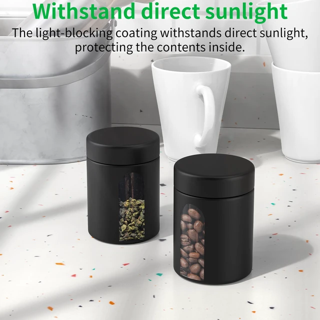 Alt view image 5 of 6 - Glass Storage Jar (4 oz), 2 Pack Premium Food Grade Visual Container with Child Resistant Cap, Small Waterproof Bottle Multipurpose Container for Coffee Beans Nuts Teas Spices(120ml)