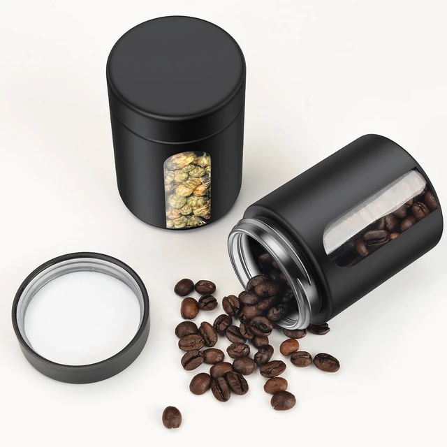 Alt view image 6 of 6 - Glass Storage Jar (4 oz), 2 Pack Premium Food Grade Visual Container with Child Resistant Cap, Small Waterproof Bottle Multipurpose Container for Coffee Beans Nuts Teas Spices(120ml)