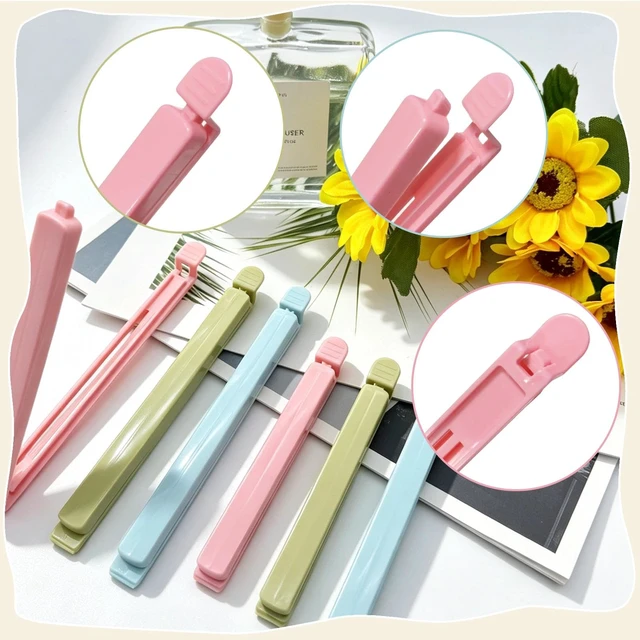 Alt view image 3 of 5 - 40 PCS 2 Sizes Plastic Chip Clips, Sealing Bag Clips for Food Storage | 4.72 In And 6.1 In Each Have 10, 5 Blue, 5 Green, 5 Pink, Food Grade Thickened Native Plastic, Flour, Snacks, Tea, Seasonings