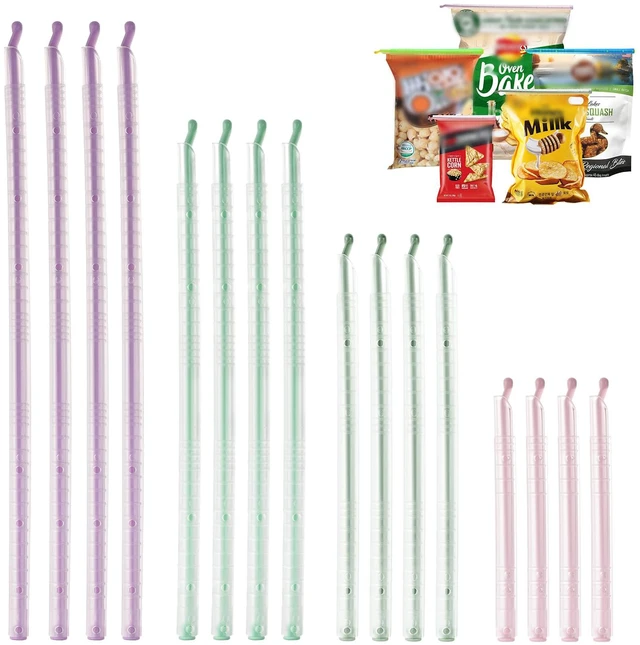 Main image of Food Sealing Sticks, Bag Clips 16 Pcs Reusable Bag Sealer Sticks(S01-Nordic style)