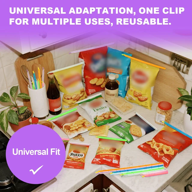 Alt view image 5 of 7 - Food Sealing Sticks, Bag Clips 16 Pcs Reusable Bag Sealer Sticks(S01-Nordic style)