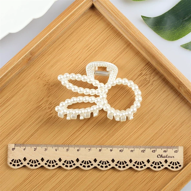 Alt view image 7 of 7 - 2Pcs Easter Hair Claw Clips Pearl Designs Rabbit Hair Clips Shark Clip Easter Hair Accessories Strong Grip Cute Bunny Hair Barrettes Medium Claw Clips for Women Daily Life and Festivals Styling