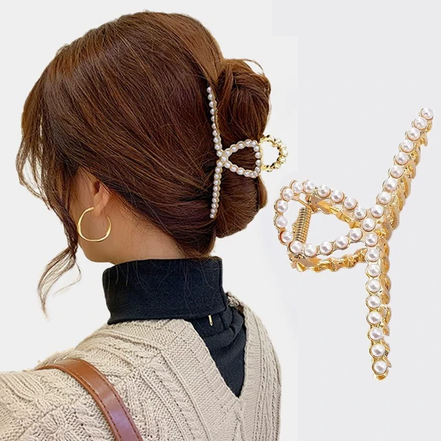 Main image of Hair Claw, Pearl Hair Clip, Strong Hold Hair Jaw Clips for Thick Hair, Fashion Hair Clips Accessories Gift for Women Girls Daughter Girlfriend