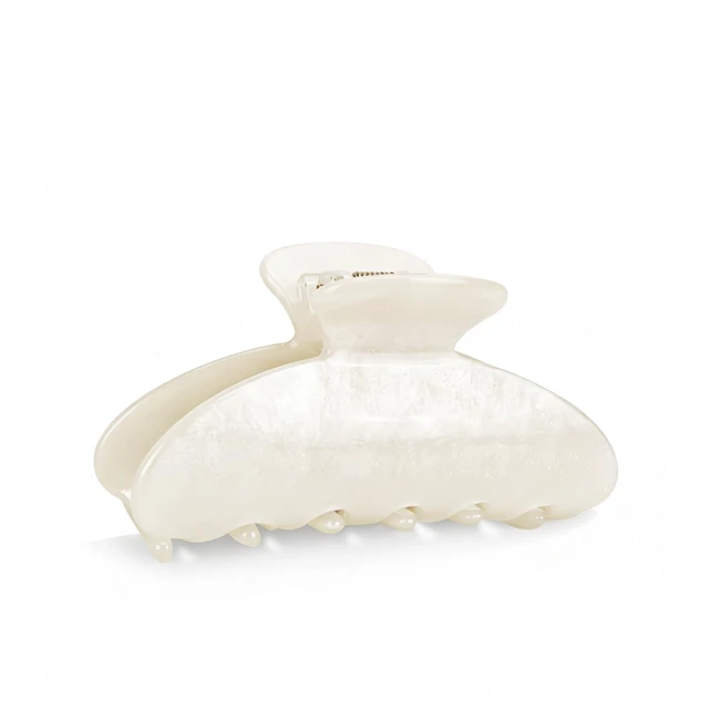Main image of Acrylic Hair Claw Clip for Women Girls, Marbled Hair Clips Medium Cute Barrettes with Strong Non-slip Hold for Fine Hair, Elegant French Banana Clip for Daily Wear & Travel - Glitter White